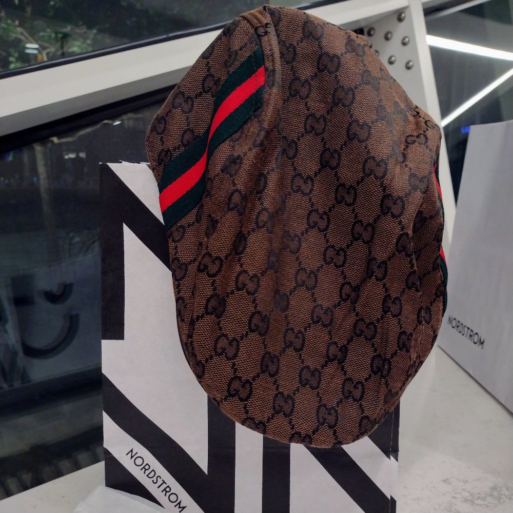 Original GUCCI GG Canvas Mens Flat Cap